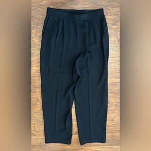 St. John Santana Knit Pants Black Pull On Straight Leg Old Money Career Size 14